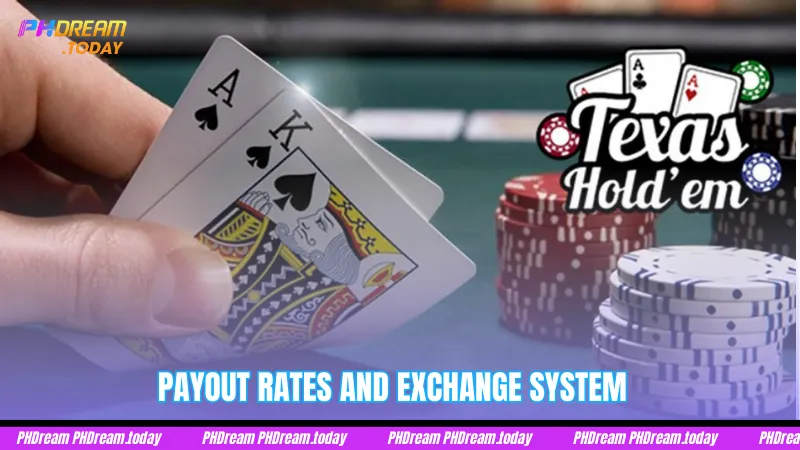 Payout rates and exchange system of Ultimate Texas Hold'em