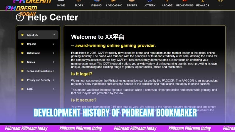 Development history of PHDream bookmaker