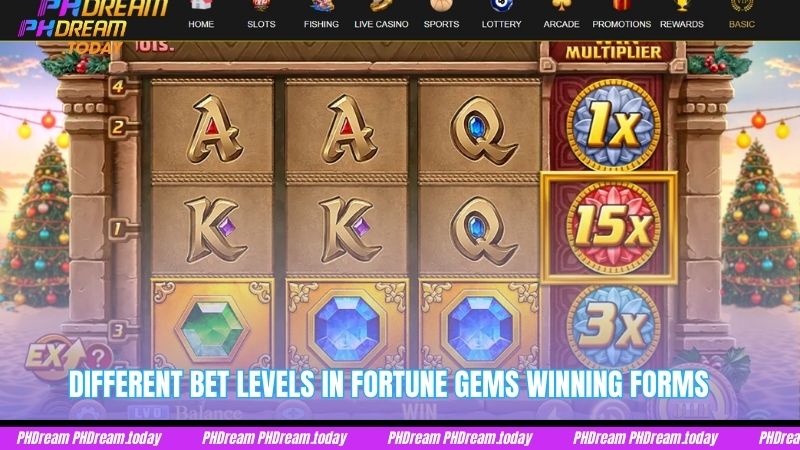 Different Bet Levels in Fortune Gems Winning Forms 