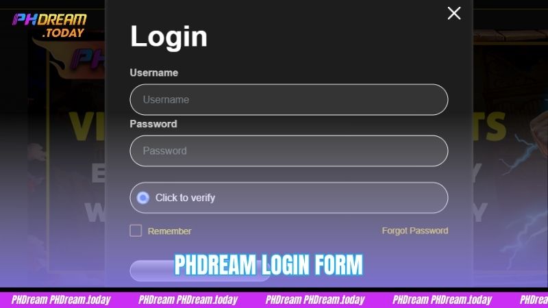 PHDream login form