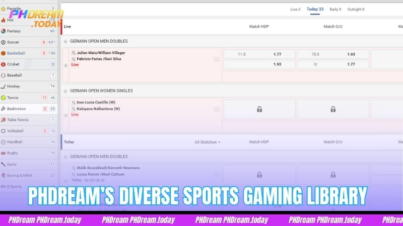 PHDream’s Diverse Sports Gaming Library