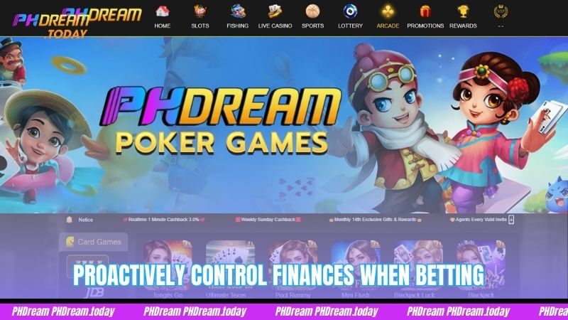 Proactively control finances when betting